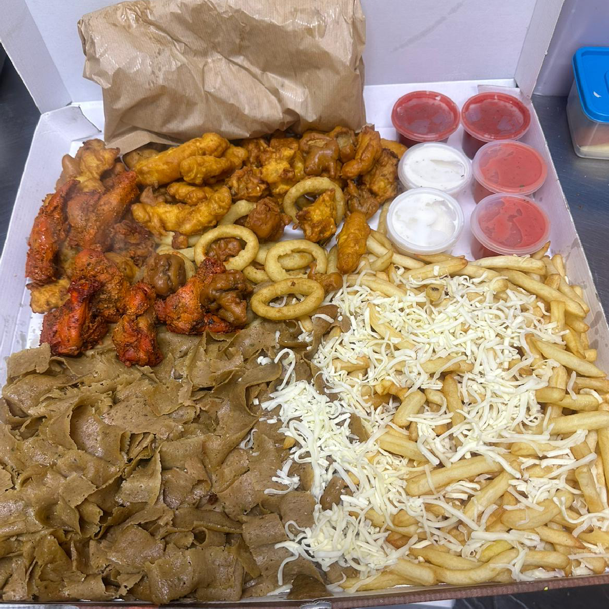 Generous Mix Kebabs Served at Red Tiffin Takeaway in Glasgow
